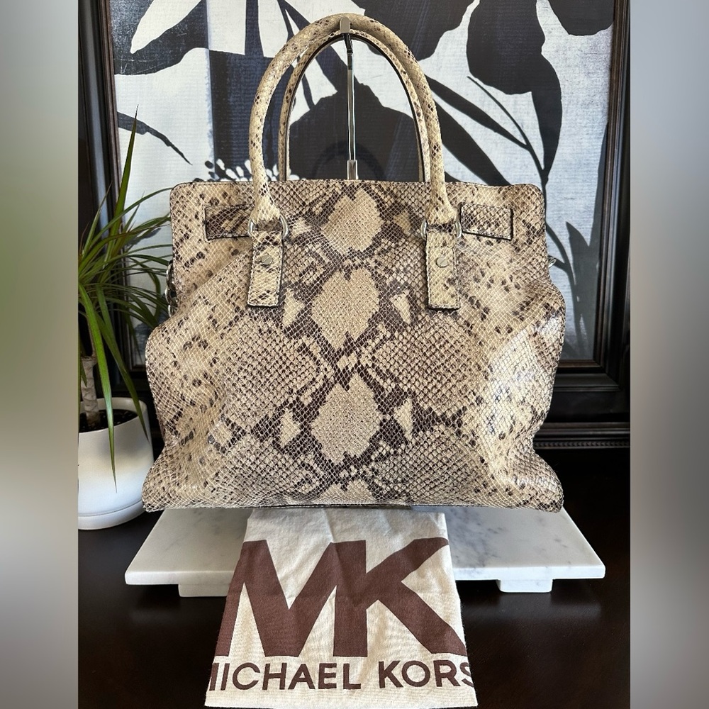 Michael Michael Kors - Python Snake Embossed Larg… - image 2